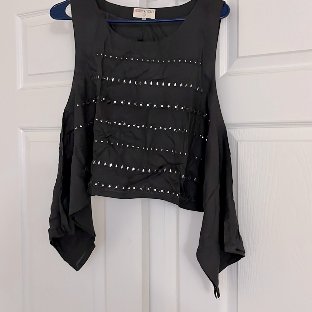 Crop Top with Mirror Work in front NWT